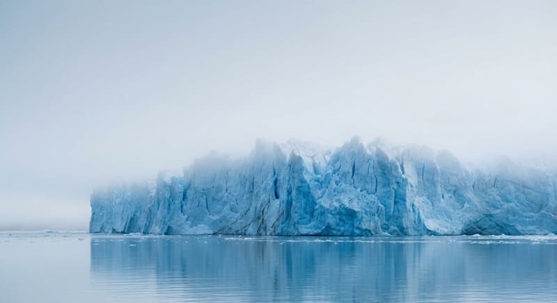 Patagonian glacier at dusk